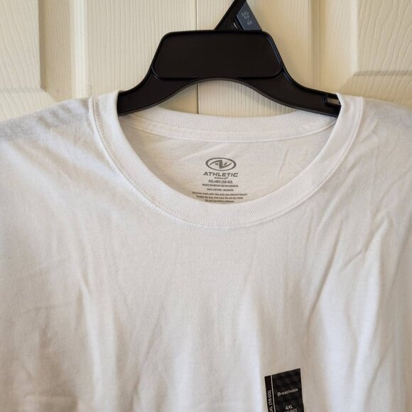 Athletic Works Mens 4XL Tee White 100% Cotton Tee Breathable Loose Fit - Picture 4 of 7